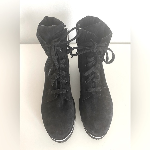 AQUATALIA “Myla” corduroy suede combat ankle boots black - Picture 7 of 12
